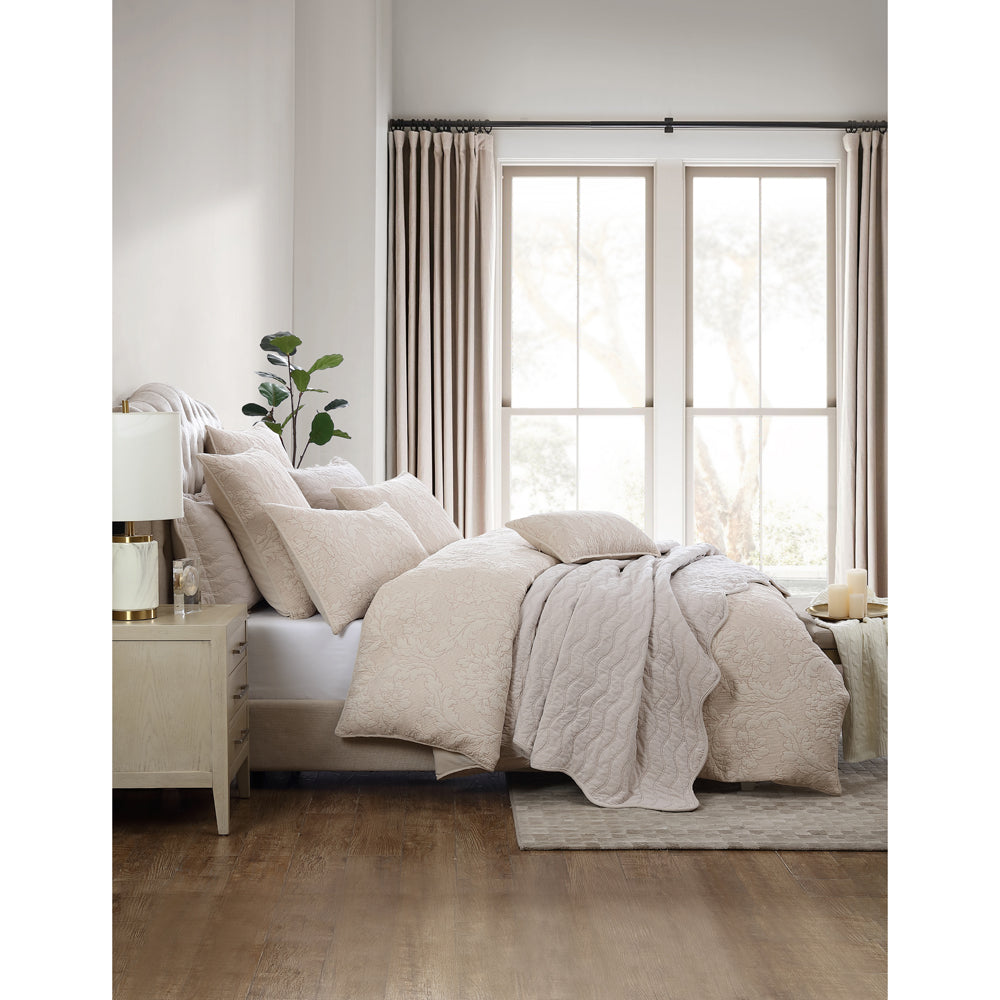 Luxury Fleur Sand Quilt Cover Set - Super King Size Bedding | Soft & Breathable Cotton Duvet Cover for Master Bedroom Decor | Perfect for Hotel-Style Comfort & Elegant Home Styling