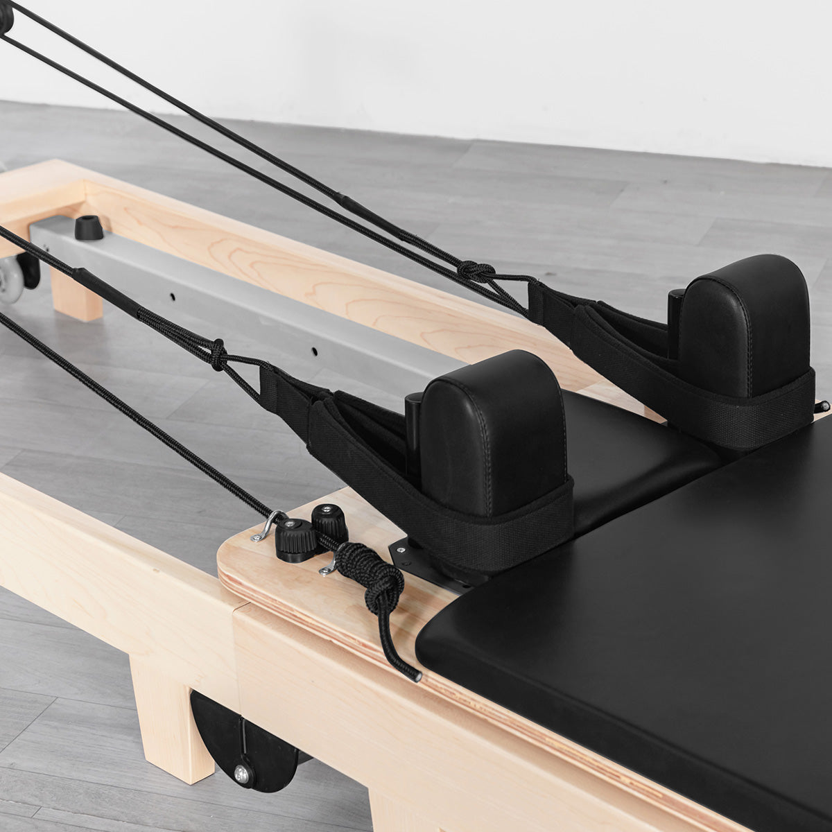 Premium Contour Folding Wooden Pilates Reformer Machine for Home Gym - Space Saving Black Exercise Equipment - Perfect for Pilates Studios & Small Home Workouts