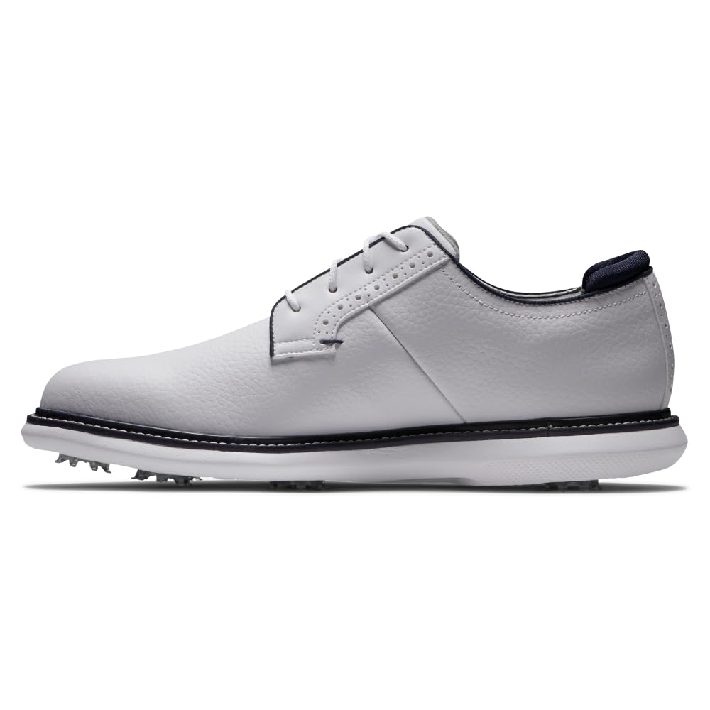FootJoy Men's Traditions Blucher Golf Shoes – Comfortable & Waterproof Spiked Golf Footwear for Walking the Course | Perfect for Golfers, Country Club Members & Outdoor Sports Enthusiasts