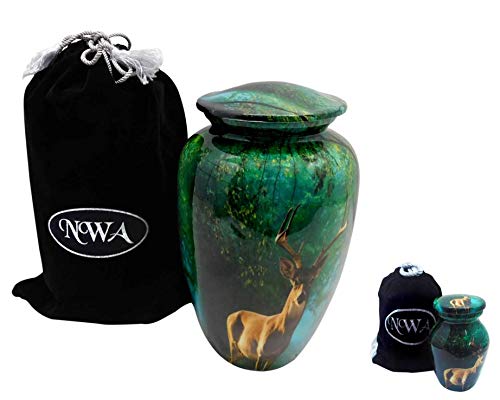 Personalized Large Hunting Cremation Urn for Elk & Deer - Memorial Keepsake with Velvet Bag - Perfect for Hunter's Funeral, Memorial Display & Home Decoration