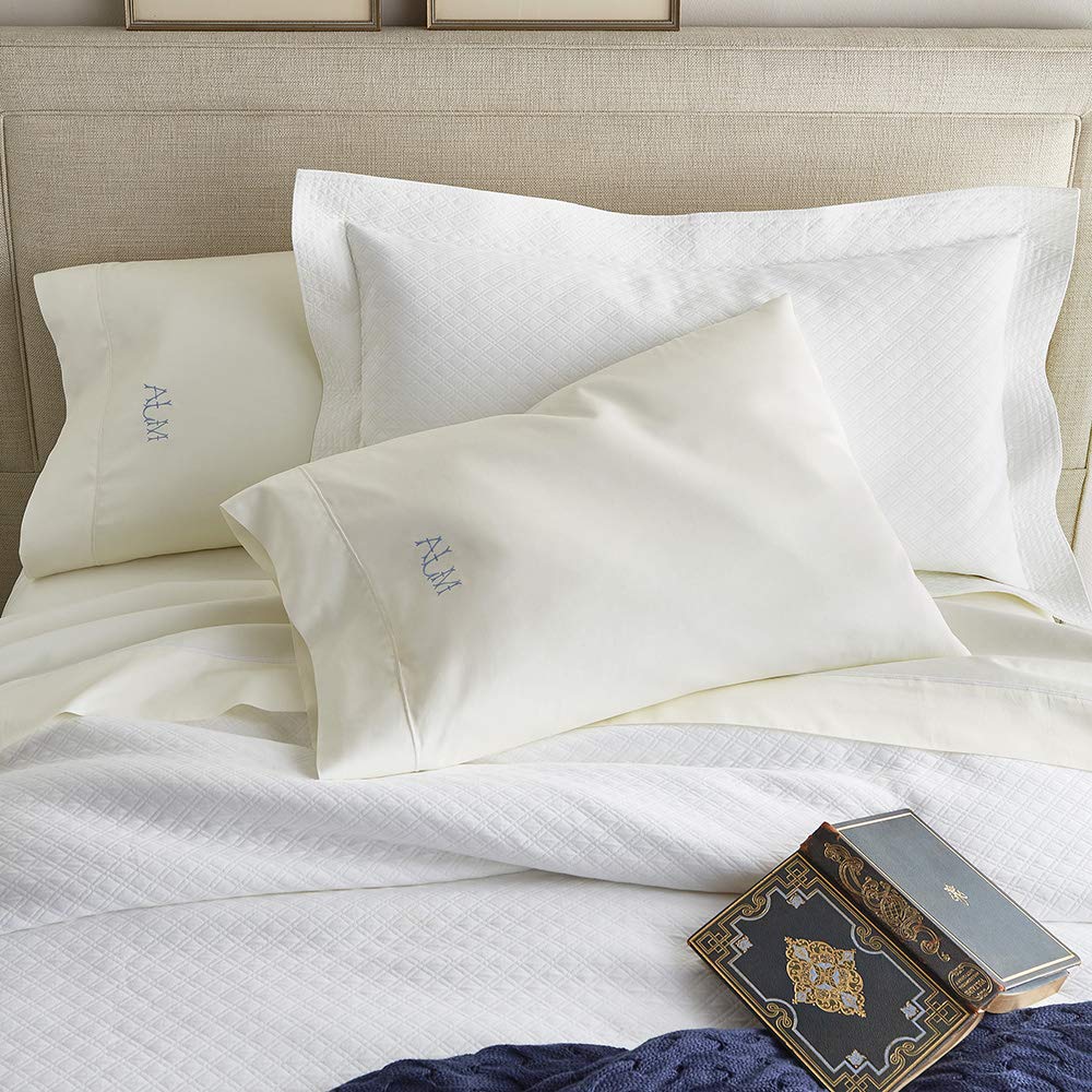 Peacock Alley Soprano Sateen King Size Pillowcases - Luxurious 100% Cotton White Bedding for Master Bedroom & Guest Room