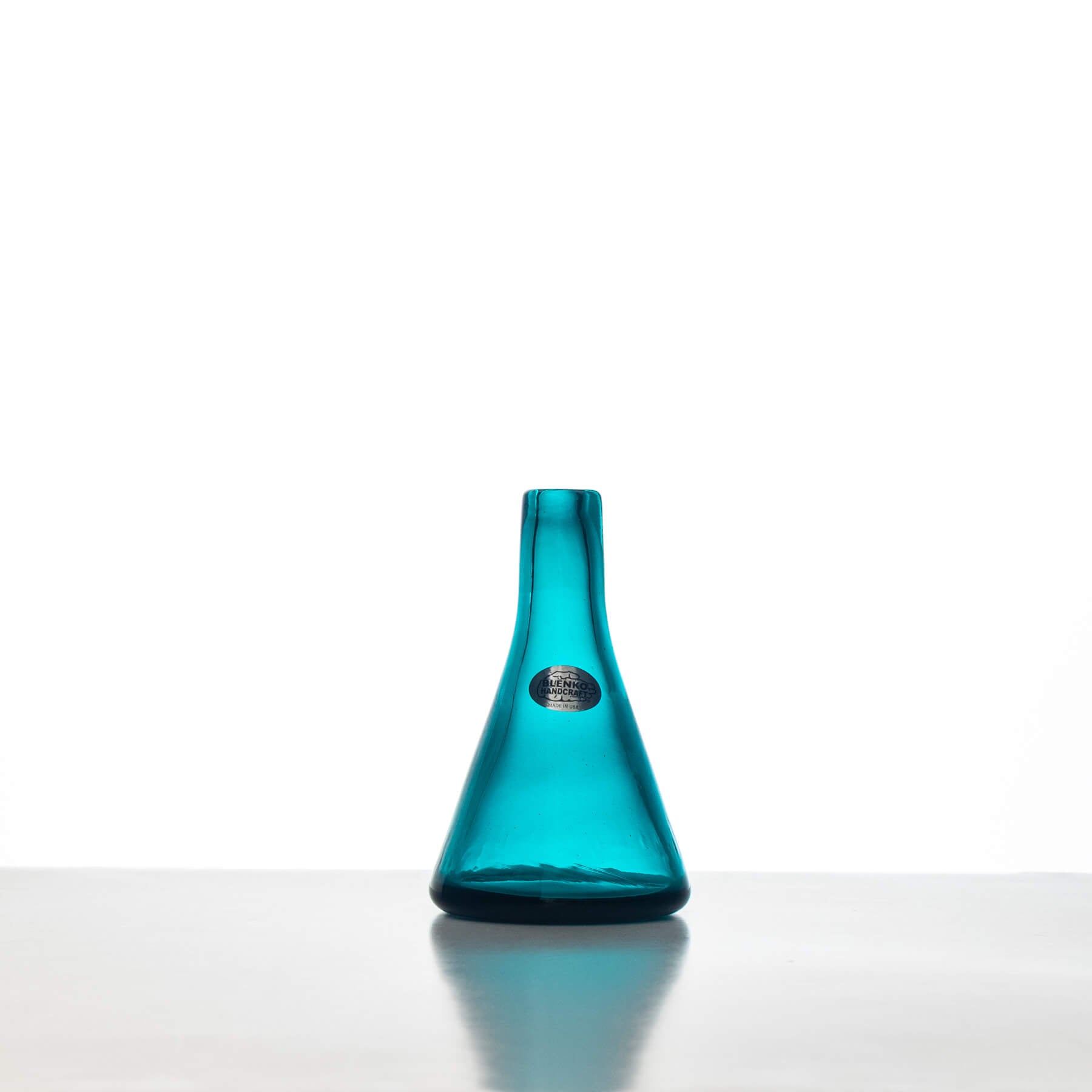 1223 Beaker Bud Vase - Cerulean Blue Glass Flower Holder for Home Decor, Wedding Centerpieces & Tabletop Arrangements