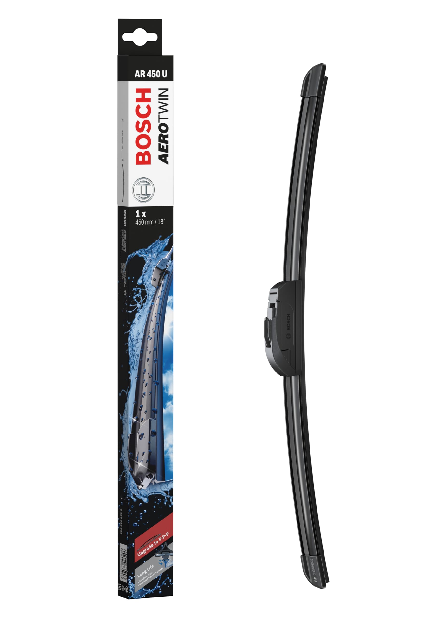 Bosch Aerotwin AR450U 450mm Wiper Blade - Premium Front Windshield Wiper Replacement for Smooth & Quiet Performance - Perfect for Rain, Snow & All-Weather Driving