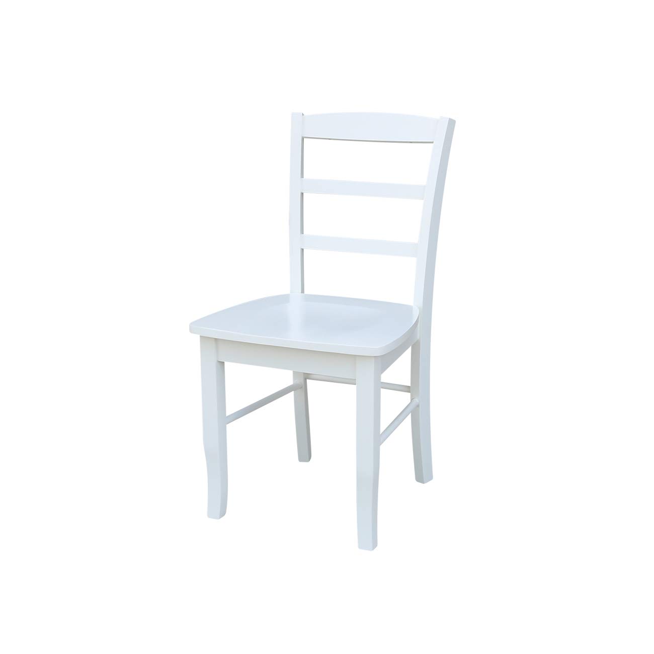 International Concepts Set of 2 White Madrid Ladderback Dining Chairs - Perfect for Kitchen, Dining Room & Farmhouse Decor