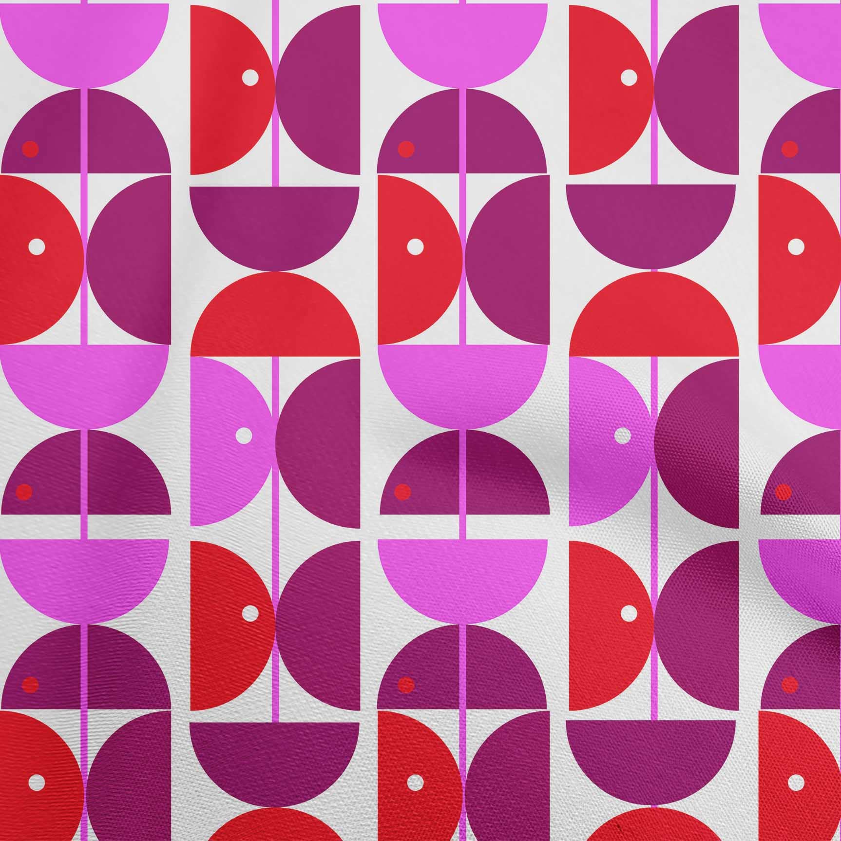 oneOone Cotton Jersey Fuschia Pink Geometric Circle Print Fabric by The Yard - 58 Inch Wide Soft Stretchy Material for Dresses, Skirts & DIY Fashion Projects
