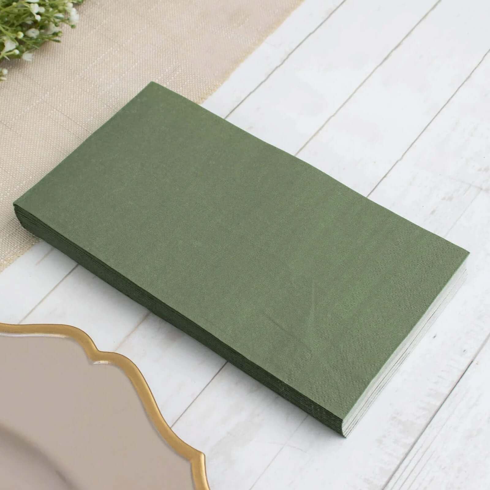 Efavormart 50 Pack 2-Ply Soft Olive Green Paper Napkins for Dinner Parties, Weddings, Cocktail Receptions - Premium Disposable Beverage Napkins for Elegant Events & Home Entertaining