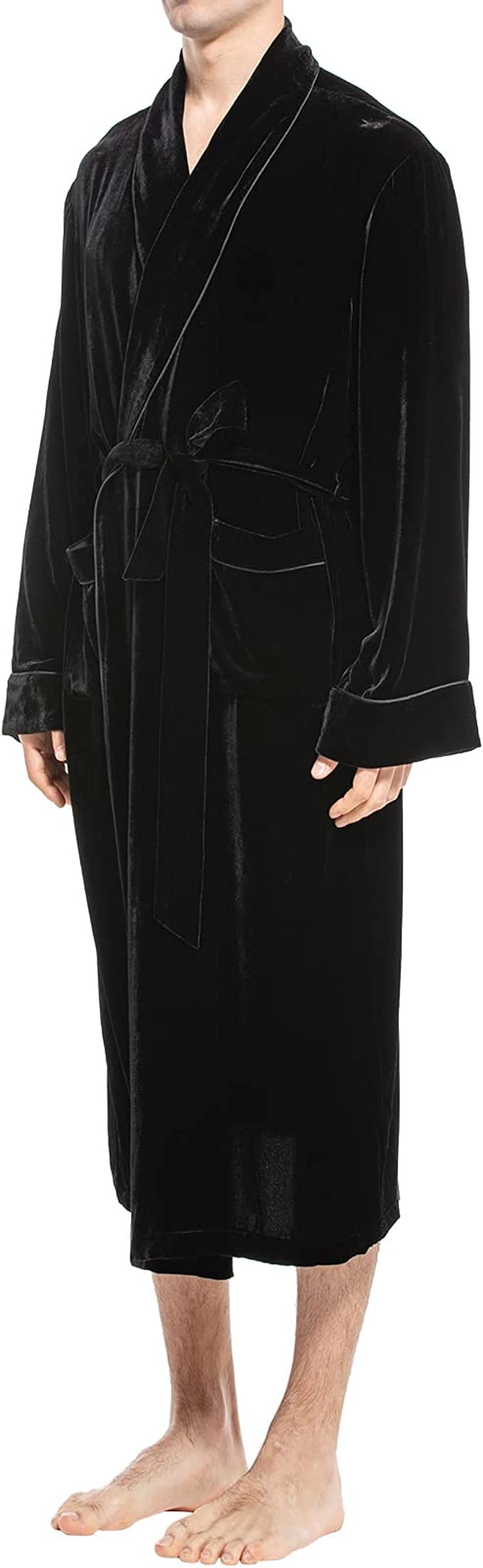 Luxury Men's Silk Velvet Robe - Soft Plush Bathrobe & Nightgown for Winter | Warm Comfortable Loungewear for Home, Spa & Relaxation