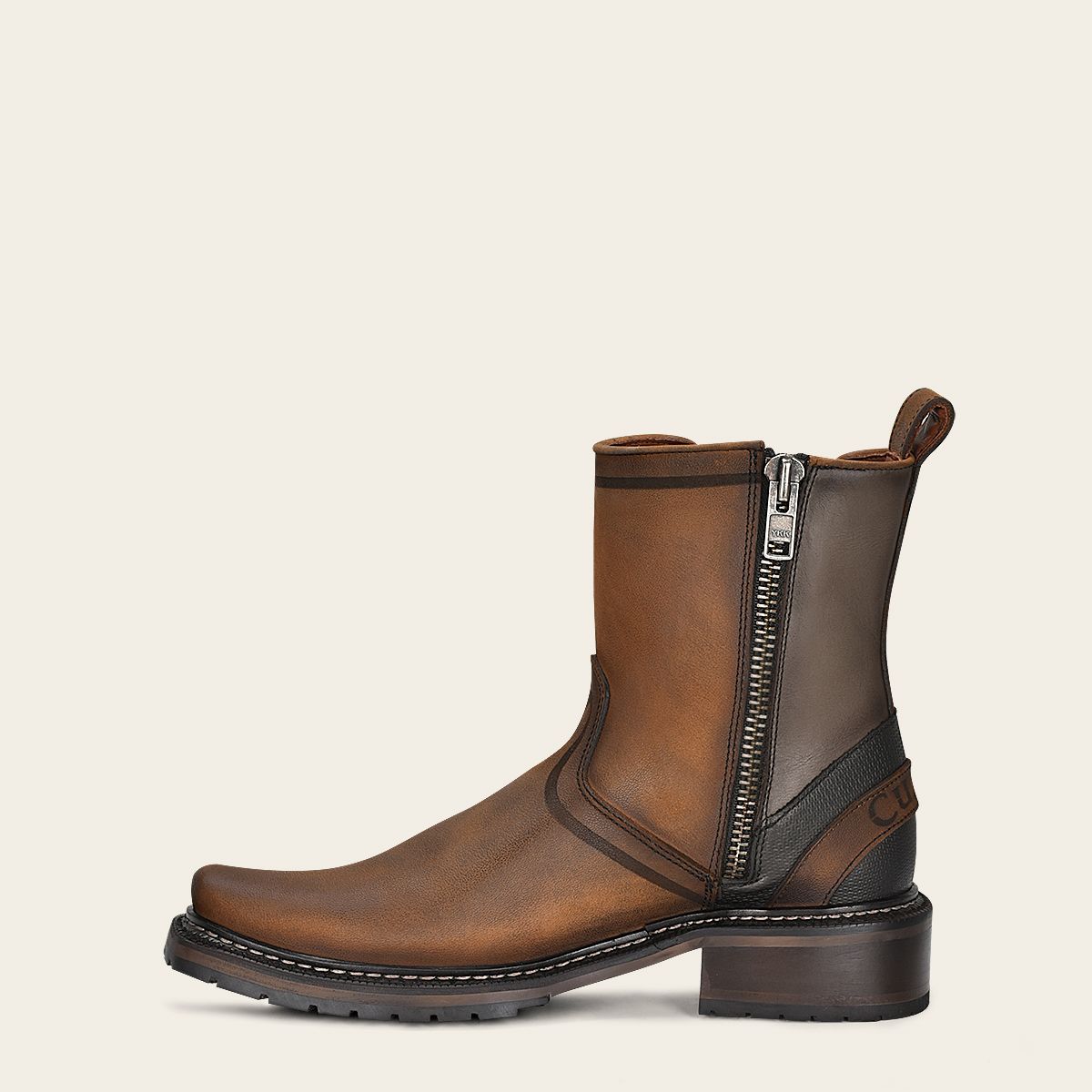 Men's Brown Casual Cowhide Chelsea Ankle Boots - Western Cowboy Style for Everyday Wear & Outdoor Adventures