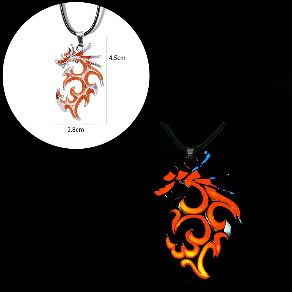 Luminous Alloy Dragon Pendant Necklace - Glow in the Dark Fantasy Jewelry for Cosplay, Gift Giving & Gothic Fashion Accessories
