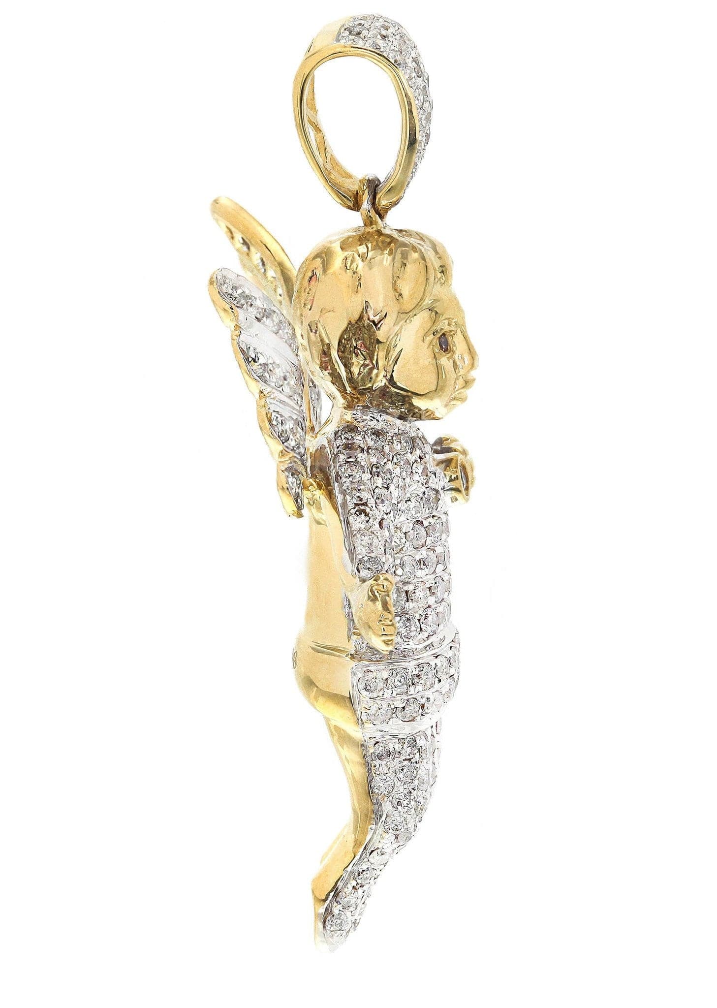 Diamond Angel Pendant Necklace - 13.09 Grams (2.77 Carats) Genuine White Gold Jewelry - Perfect for Gifts, Anniversaries & Special Occasions
