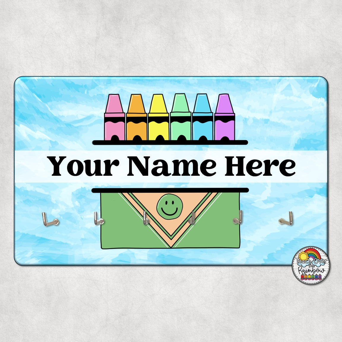 Pastel Crayon Box Hall Pass Holder for Teachers - Classroom Organization & Student Hall Pass Management for Elementary & Middle Schools