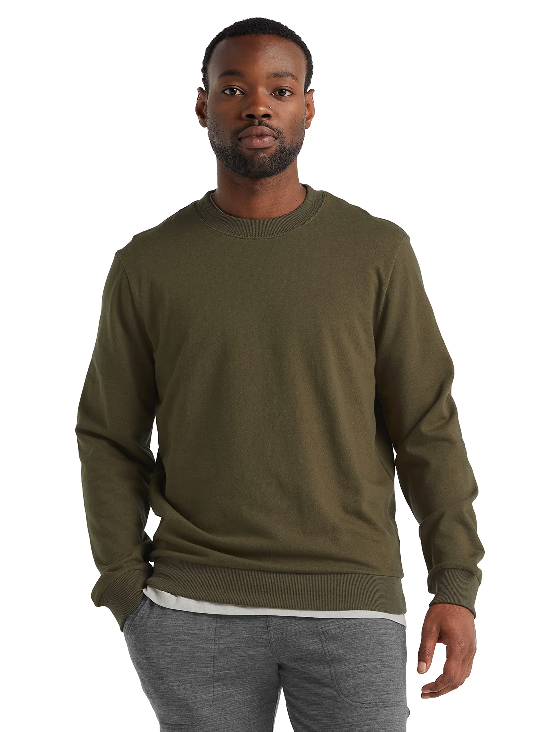 Icebreaker Men's Central Long Sleeve Wool Sweatshirt - Soft & Warm Casual Pullover for Lounge, Travel & Outdoor Activities