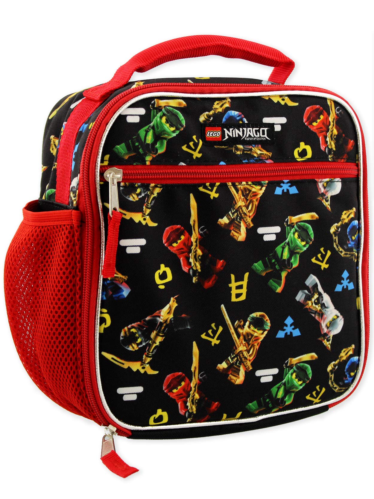 **LEGO Ninjago Masters of Spinjitzu Insulated Lunch Box for Kids - Black & Red, One Size - Perfect for School, Picnics & Travel**
