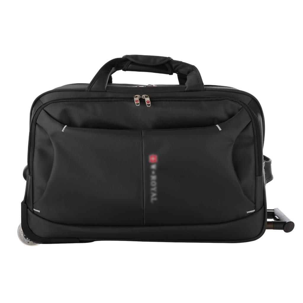 Waterproof Rolling Duffle Bag 24inch - Wheeled Carry On Luggage with Wheels, Soft Travel Tote for Business & Overnight Trips - Black Weekender Suitcase for Airplane, Gym, Camping & Weekend Getaways