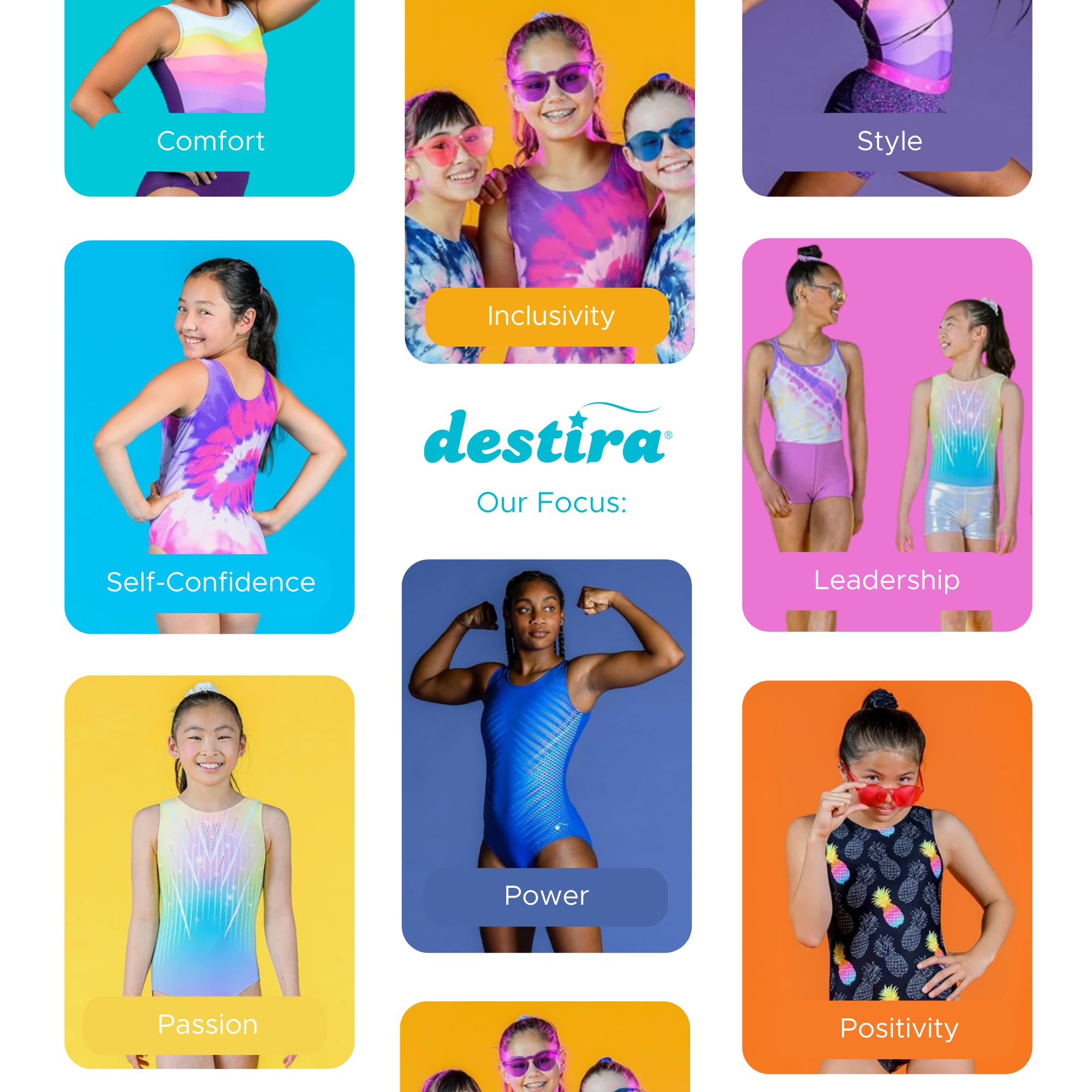Destira Girls Gymnastics Leotards - Super Soft Dance Leotard with Matching Scrunchie for Gymnastics, Cheerleading, Ballet & Yoga | Perfect for Competitions, Practice & Performance