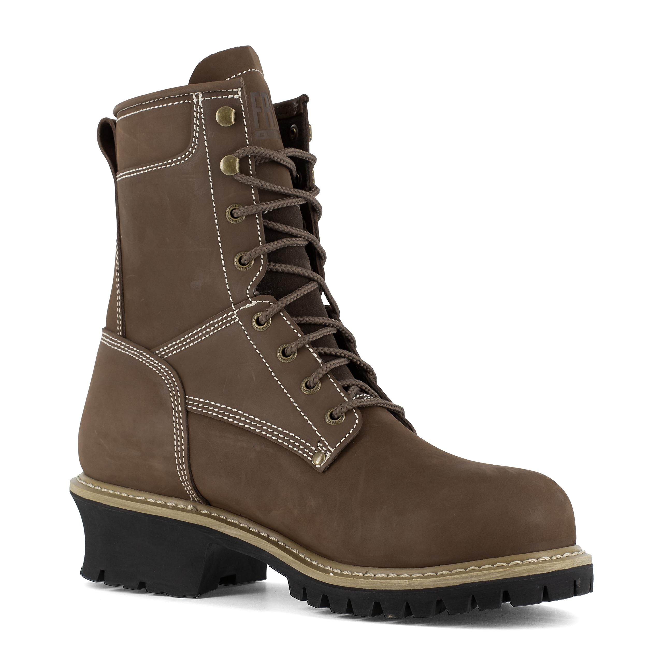 Frye Men's Safety-Crafted Logger Boot - Durable Work Boots for Construction, Hiking & Outdoor Activities - Waterproof Leather Steel Toe Work Shoes for Men