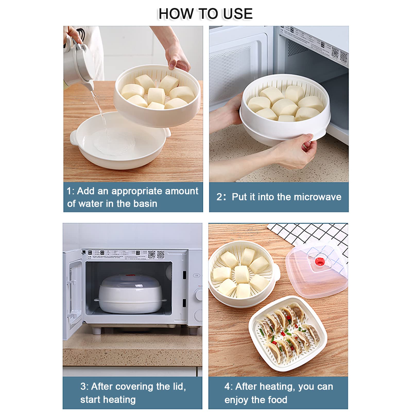 Microwave Steamer Bowl for Vegetables - BPA-Free Microwave Cookware for Healthy Cooking - Perfect for Steaming Veggies, Rice & More - Ideal for Quick Meals & Meal Prep