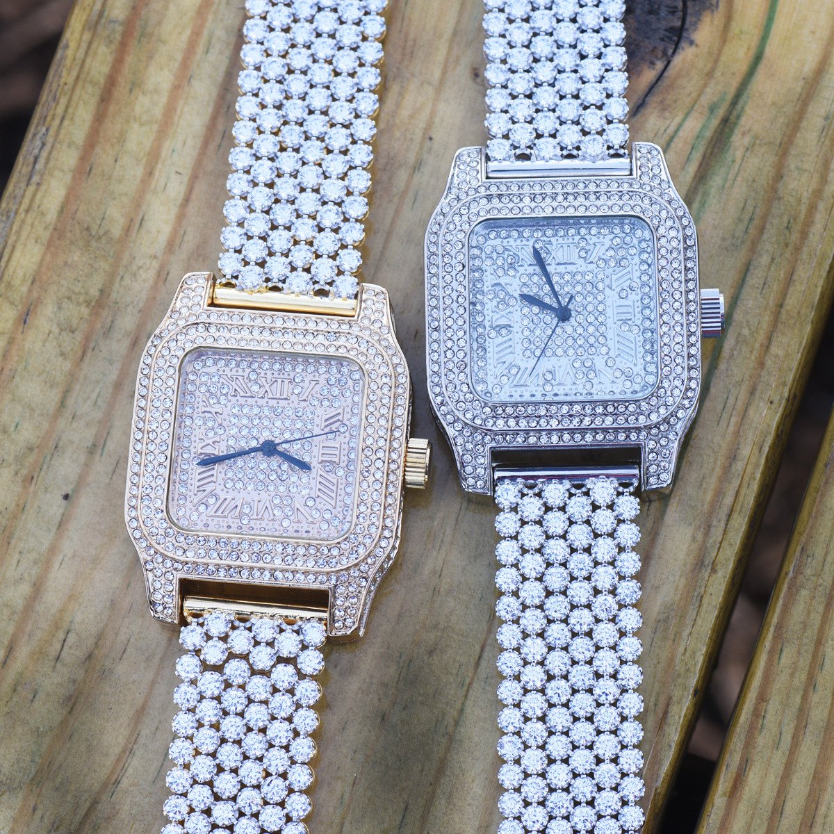 Square Dial Lab Diamond Flower Style Men's Watch - Elegant & Durable Timepiece for Business, Formal Events & Gifts