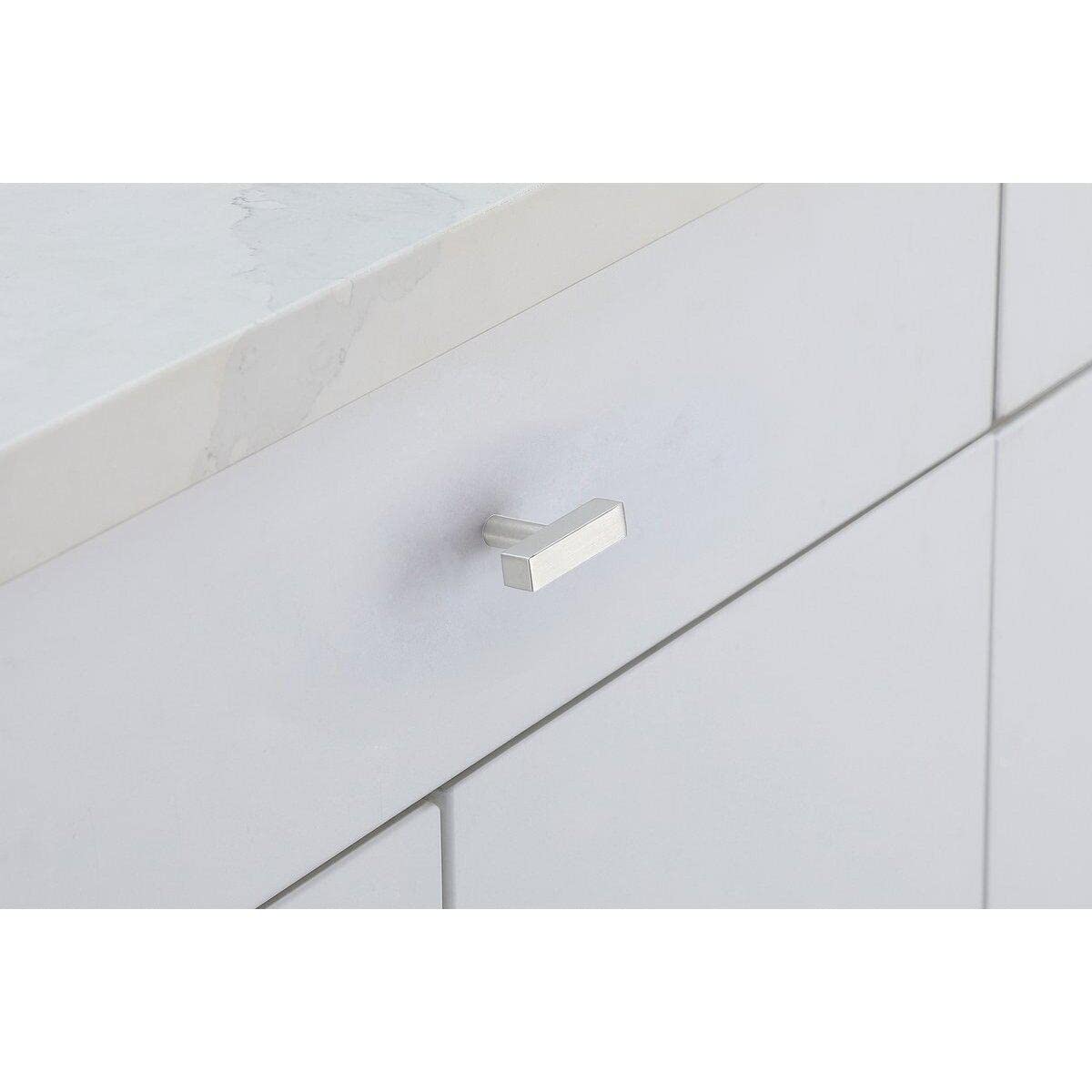 Modern Zinc Alloy Dior T Bar Pulls - Nickel Finish (10-Pack) for Cabinets & Drawers