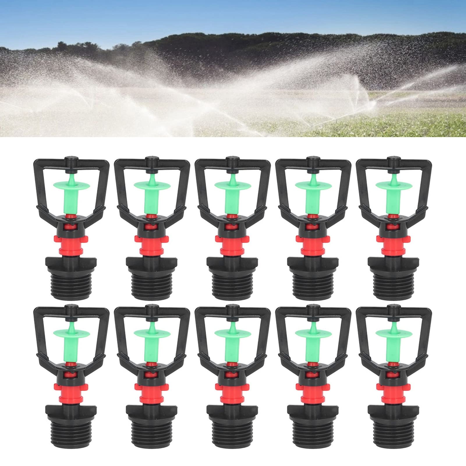 360° Rotating Plastic Sprinkler Nozzle - G1/2 Male Thread Misting Sprayer for Garden Irrigation, Lawn Cooling & Greenhouse Humidification | Durable Refraction Atomization Nozzle for Outdoor Watering System