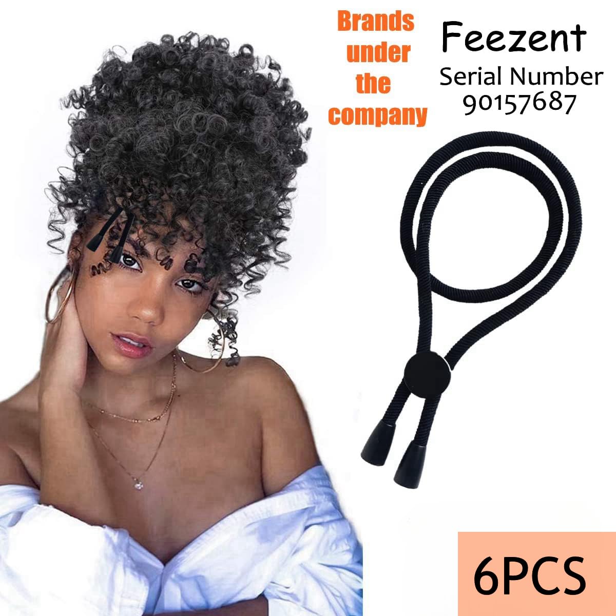 6PCS Adjustable Headband Hair Ties for Thick Heavy Natural Kinky & Curly Hair - Soft Stretchy No-Slip Hair Bands for Women & Girls (Pack of 6) - Perfect for Workouts, Yoga, Sports & Everyday Styling