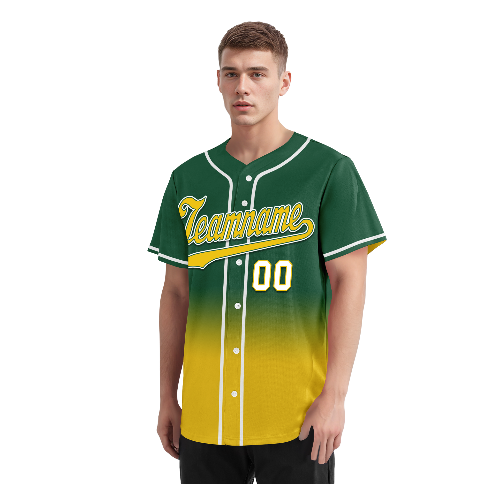 Custom Green Yellow Fade Personalized Baseball Jersey - Authentic Fashion Sports Apparel BSBJ01 D0a70ca - Perfect for Baseball Games, Team Uniforms & Fan Gear