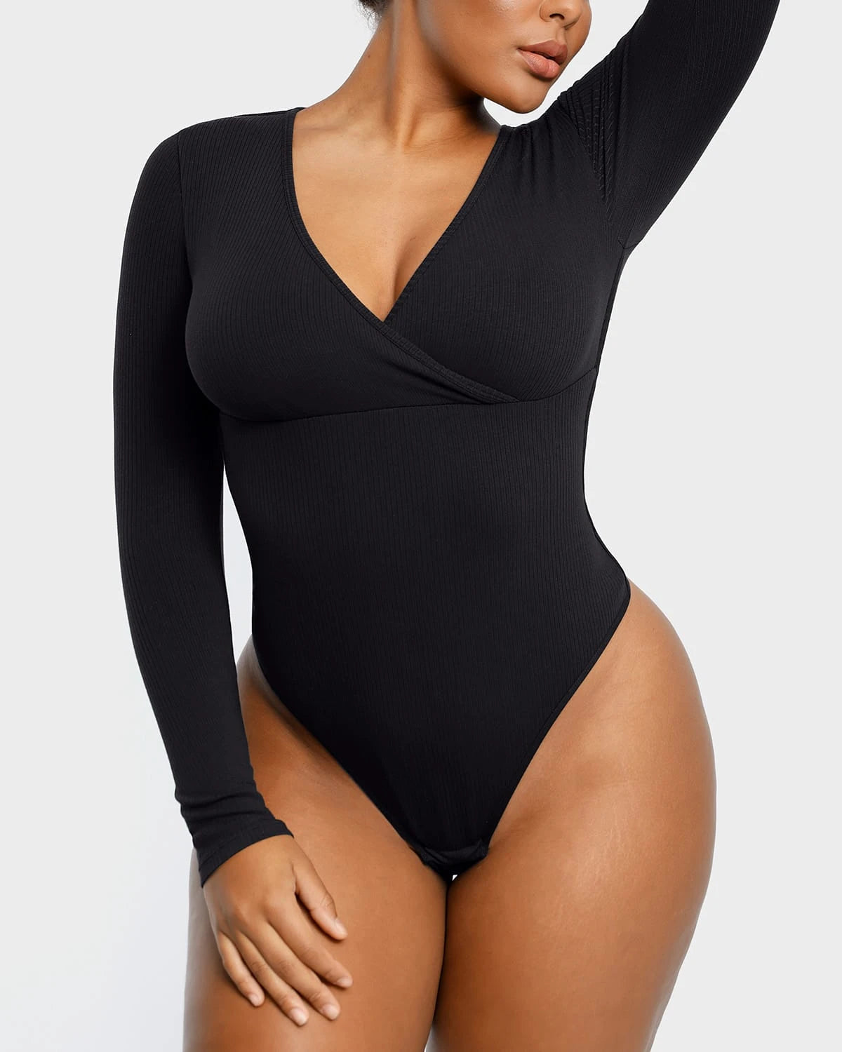Stylish Cozy Ribbed Cut Out Bodysuit for Women - Perfect for Layering, Date Nights & Casual Outfits