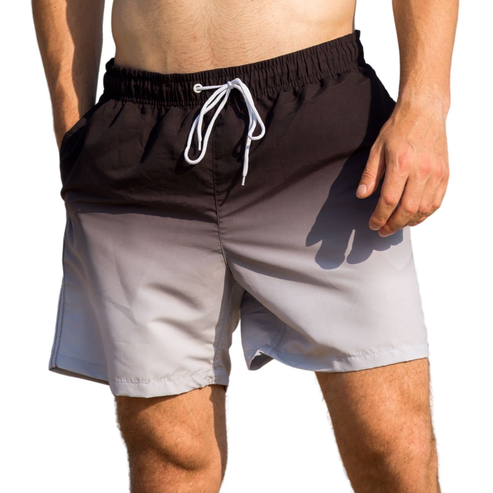 Mywu Men's 5 Inch Swim Trunks - Quick Dry Beach Shorts with Mesh Lining | Funny Bathing Suits for Swimming, Pool Party & Summer Vacation