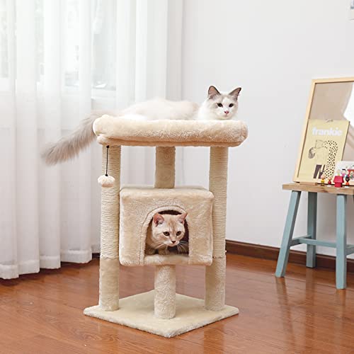 Homtoozhii Multi-Level Cat Tree with Sisal Rope Scratching Posts & Hanging Toy Ball - 28