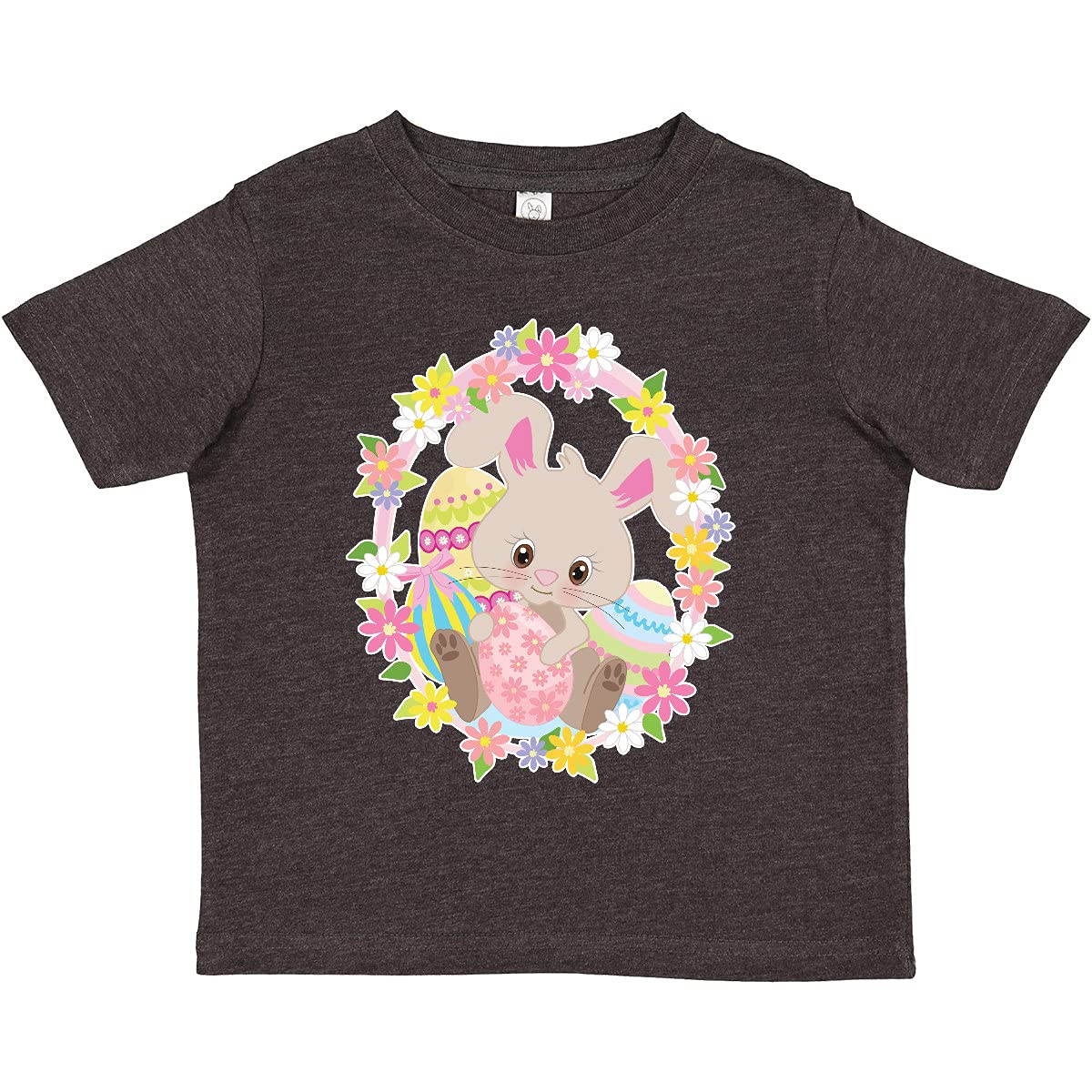 Easter Bunny Toddler T-Shirt - Floral Egg Design for Easter Outfits