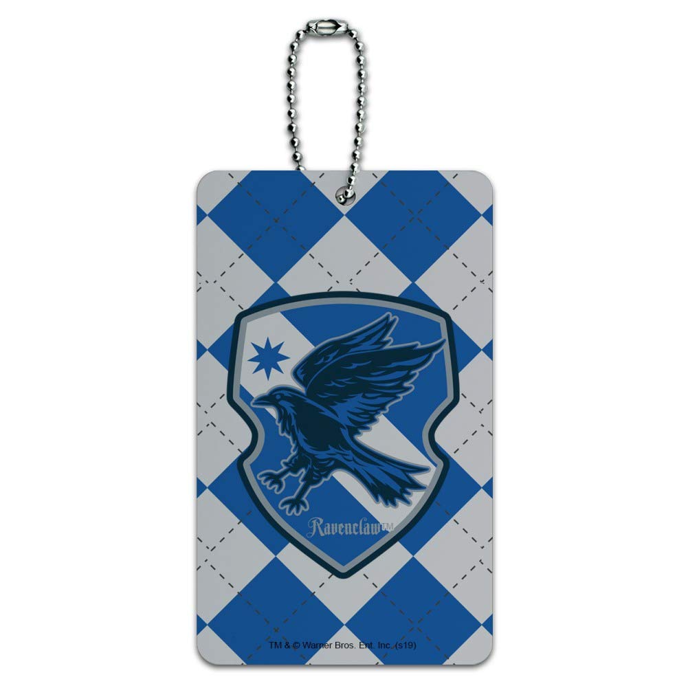 Harry Potter Ravenclaw Plaid Sigil Luggage Tag - Durable Suitcase ID Card for Carry-On Bags - Perfect for Travel, Cosplay, and Harry Potter Fans