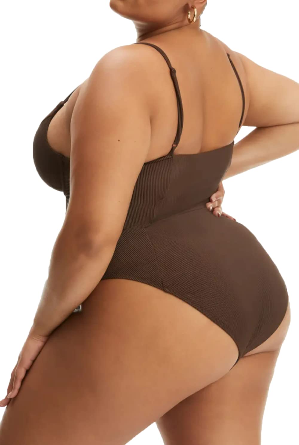 Good American Women's Show Off Underwire One-Piece Swimsuit - Sexy High Cut Bathing Suit for Beach, Pool & Vacation | Tummy Control Swimwear with Adjustable Straps