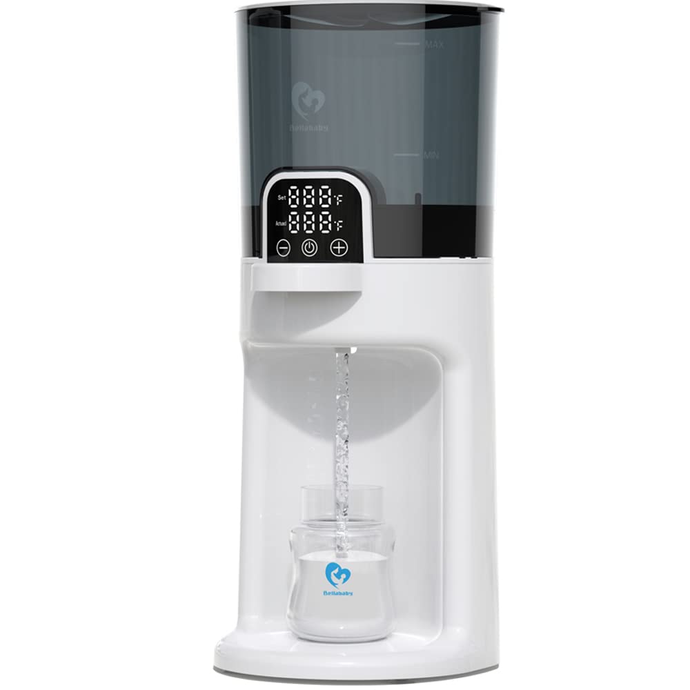 Bellababy Instant Baby Bottle Warmer & Formula Maker - 110V White Electric Bottle Warmer with Adjustable Temperature, Detachable Container for Easy Cleaning, 24/7 Keep Warm Feature - Perfect for Night Feedings, Travel, and Daycare Use
