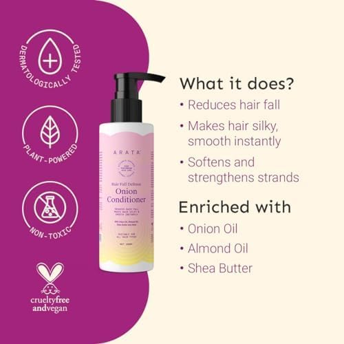 PrimeCraft Onion Oil Hair Conditioner for Hair Fall Defense - 200ml with Almond Oil, Shea Butter & Amla | Instantly Silky Smooth Hair | Perfect for Damaged, Dry & Frizzy Hair Care at Home or Salon