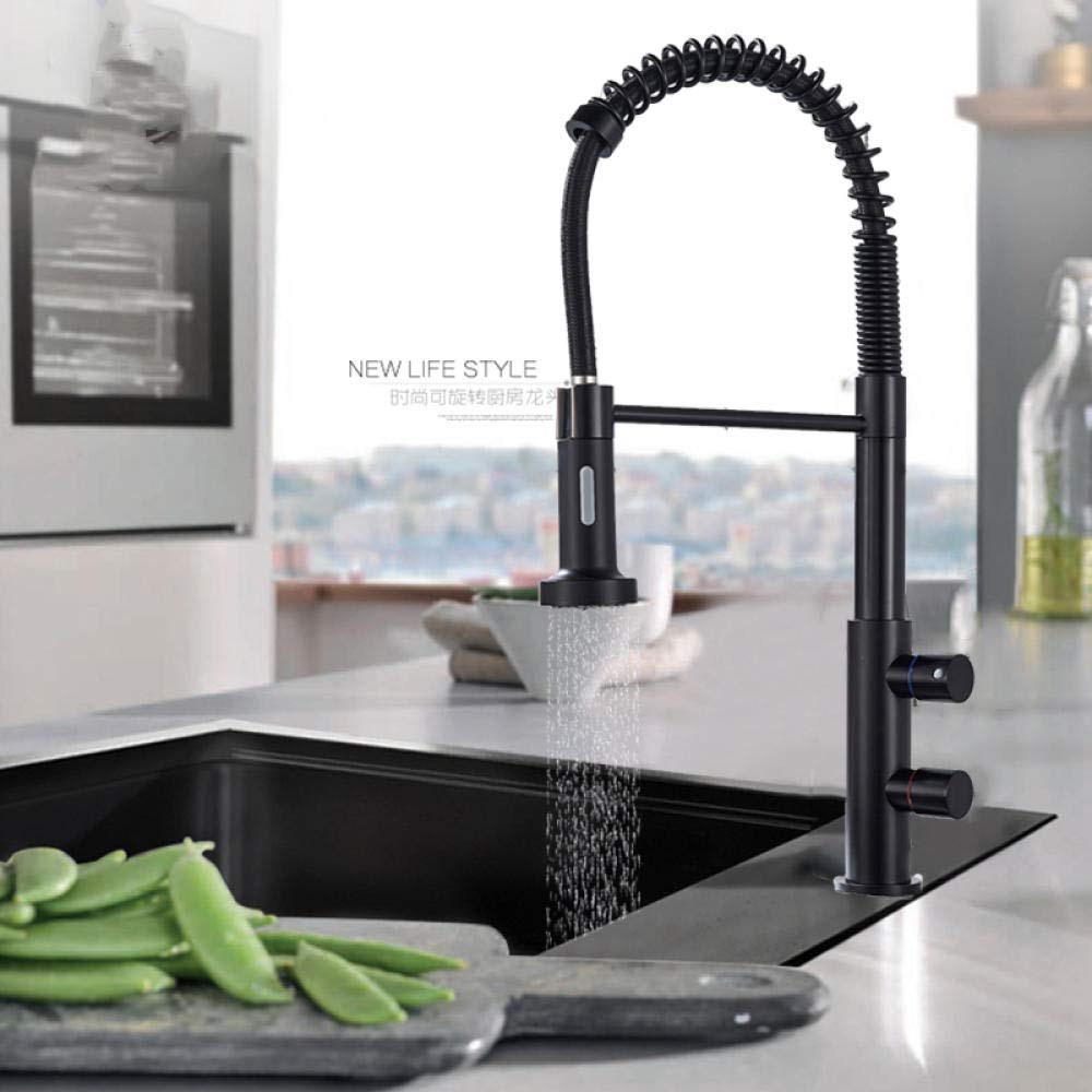 Matte Black Pull Down Kitchen Faucet with Sprayer for Sink
