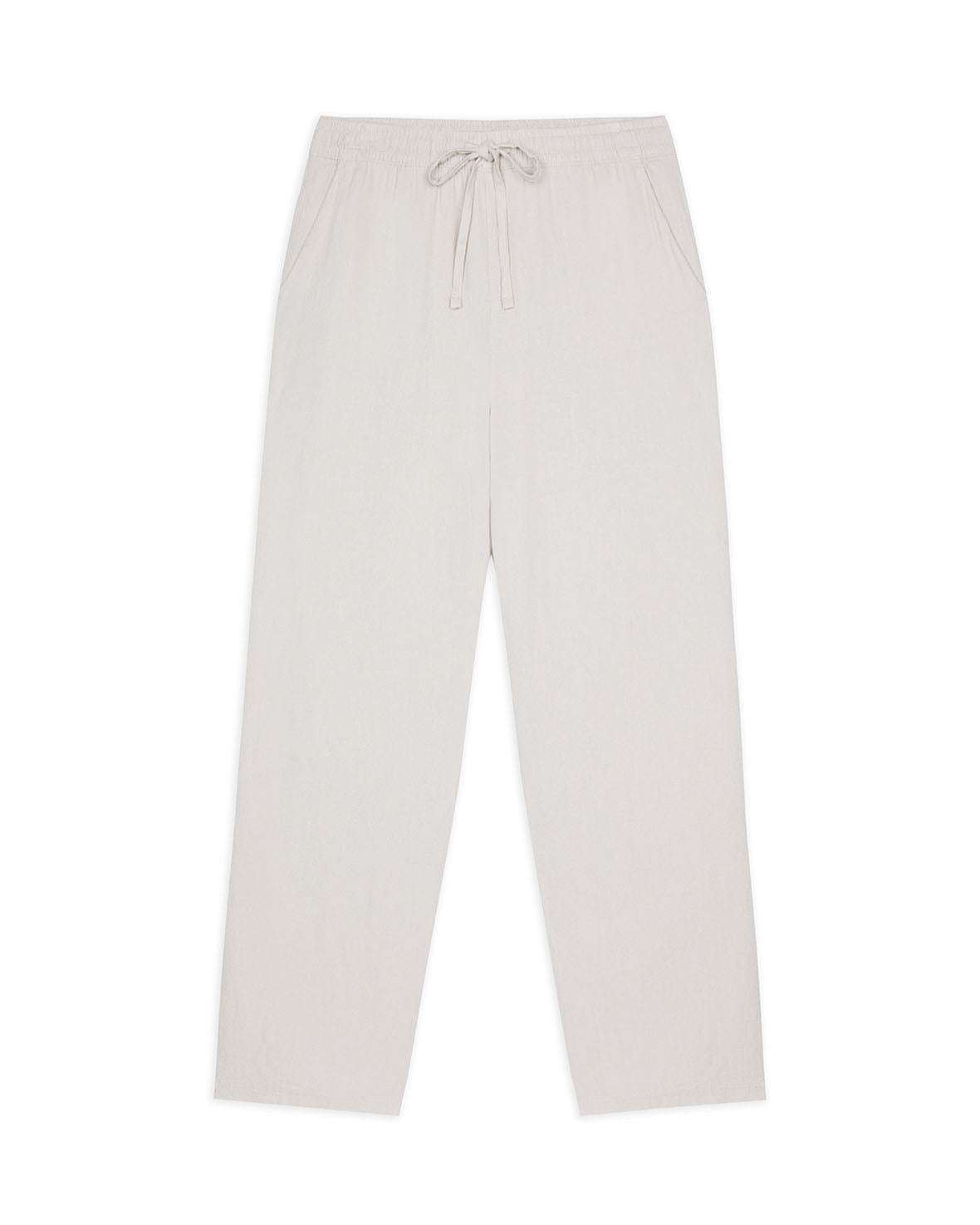 Breathable Linen Blend Relaxed Trousers for Women - Comfortable Natural Color Casual Pants for Summer Travel & Lounge Wear