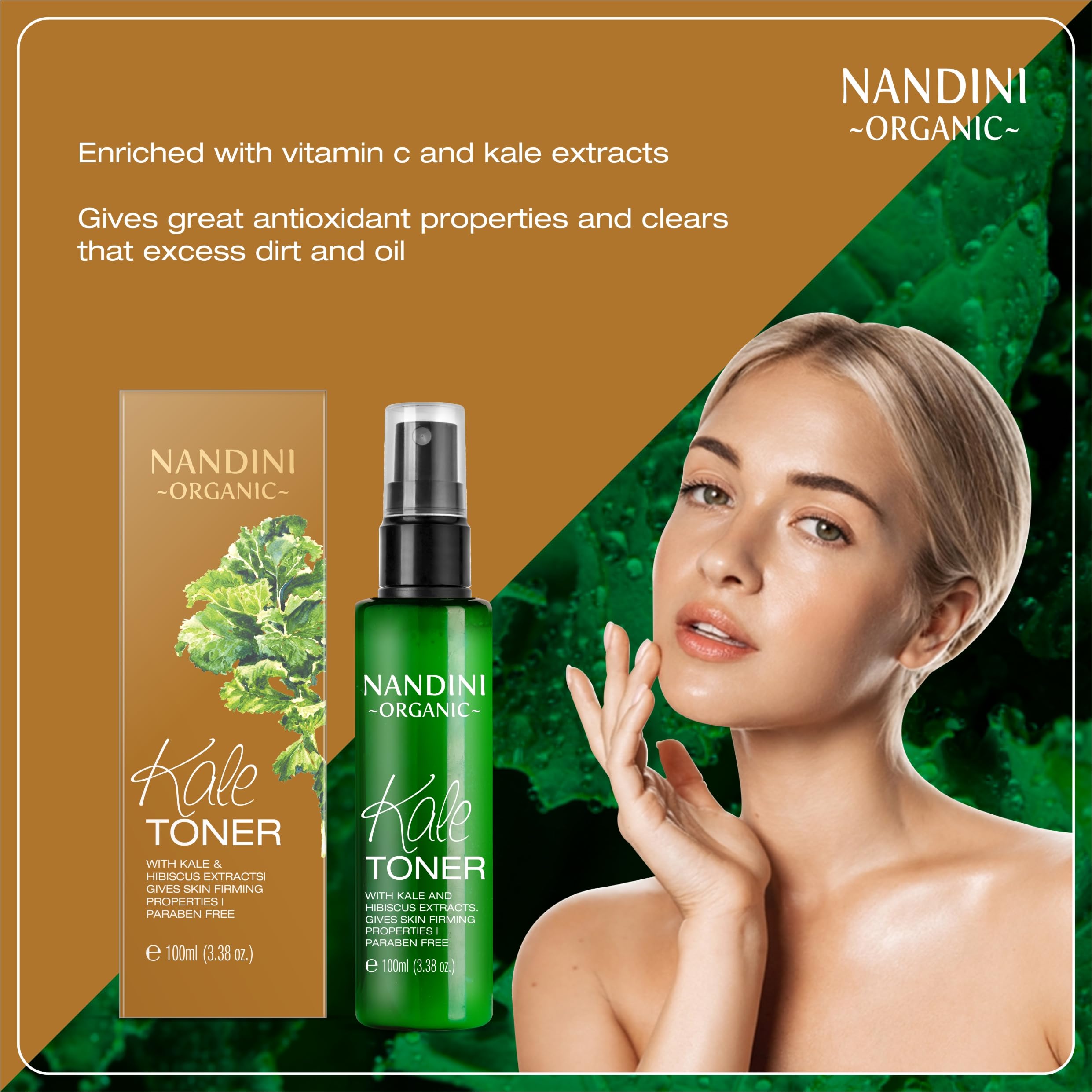 Kale Face Toner for Dark Spots & Wrinkles - Brightening & Anti-Aging Facial Toner for Glowing Skin | Perfect for Morning & Night Skincare Routine