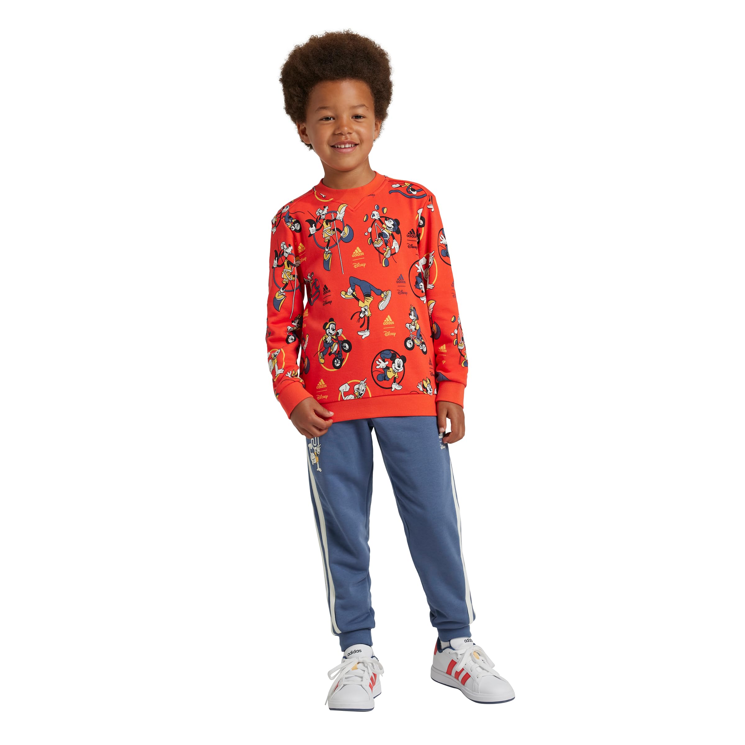 Adidas Boys Disney Mickey Mouse Jogger Set - 2-Piece Athletic Outfit for Kids, Comfortable Cotton Joggers & Hoodie - Perfect for Playtime, School & Casual Wear