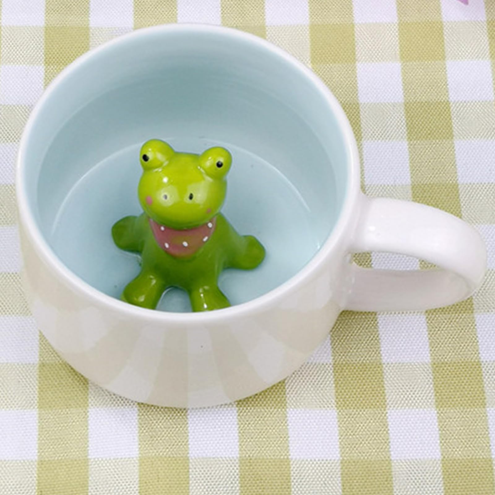 Funny Frog Coffee Mug with Animal Inside - 12 Oz Ceramic Novelty Cup with Handle & Spoon - Cute Tea Cup for Kids, Unique Birthday Gift for Women & Friends - Perfect for Home, Office & Coffee Lovers