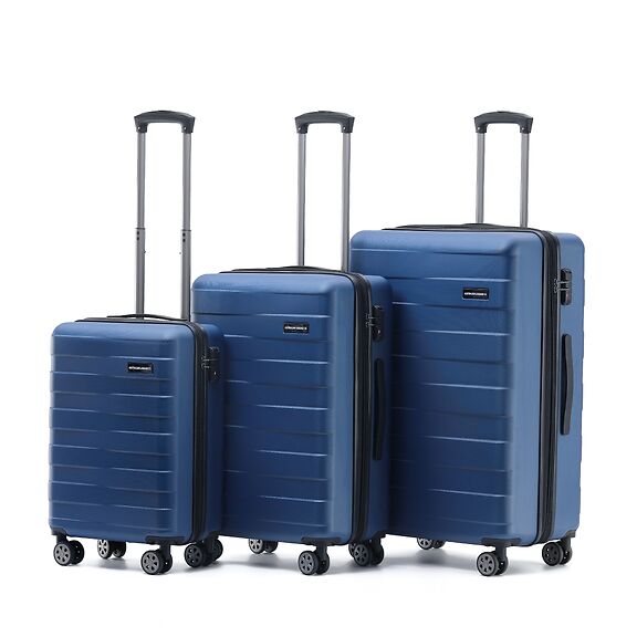 ALC250 3A VORTEX 3-Piece Luggage Set - Durable Spinner Suitcases with TSA Lock, Lightweight Blue Travel Luggage for Business Trips & Family Vacations