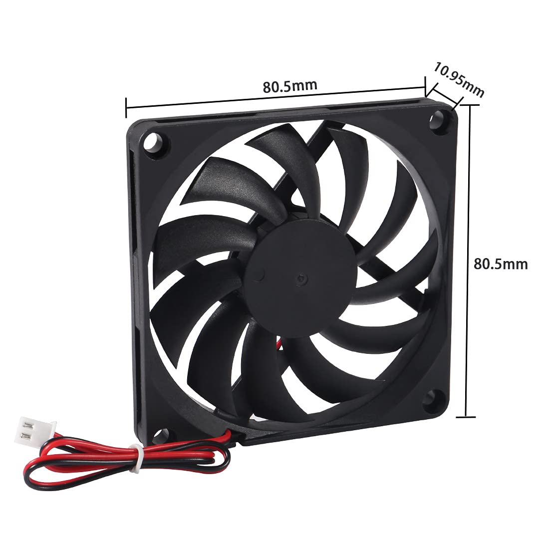 2Pcs DC 12V 8010 Cooling Fan - Dual Ball Bearings 80mm x 10mm Brushless Fan for 3D Printers, PC CPU, Computer Case & Small Heat Dissipation Equipment | High Performance Cooling Solution for Electronics & DIY Projects