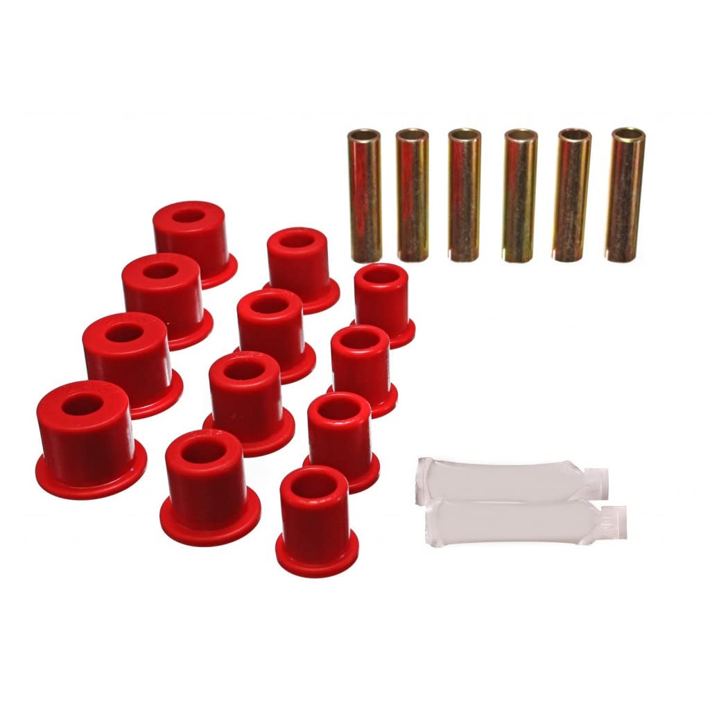 Energy Suspension Rear Spring Shackle Bushings Kit for 1985-1990 Ford Bronco II - Red Polyurethane (4.2134R) | Off-Road Performance Upgrade & Smooth Ride Enhancement