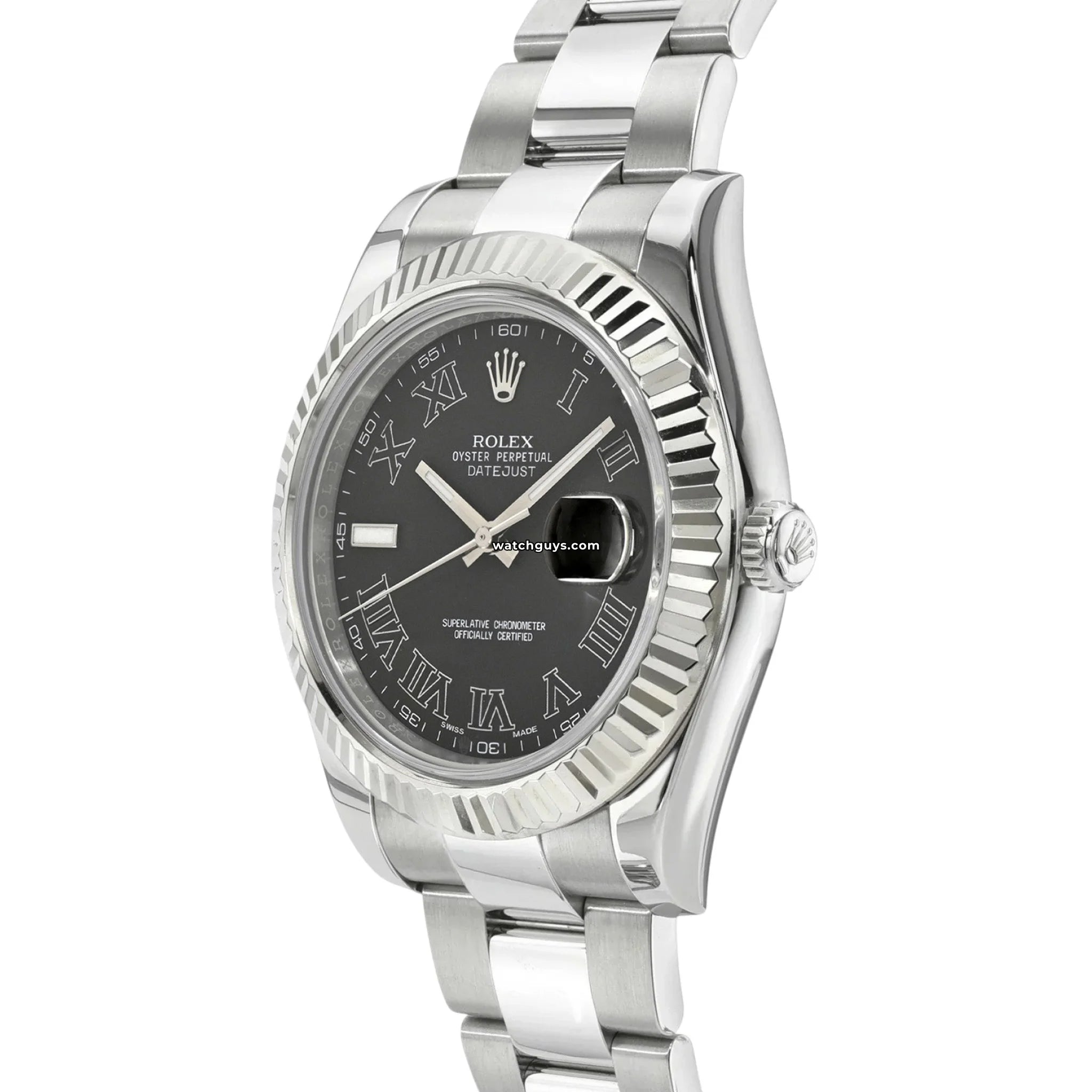 Rolex Datejust 116334 Grey Roman Dial Oyster Bracelet Men's Watch - Luxury Dress Watch for Business & Formal Occasions