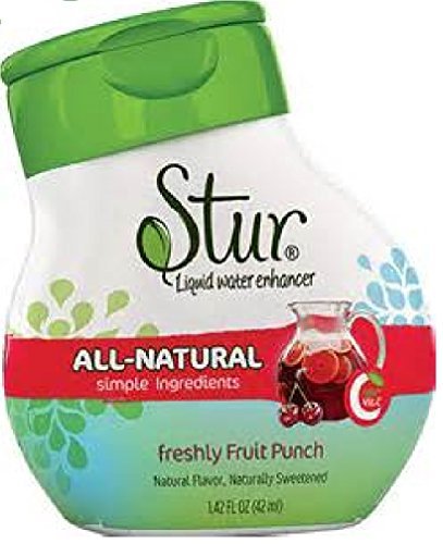 Stur Fruit Punch Liquid Water Enhancer - 1.42oz Bottle (3 Pack) | Sugar-Free Flavor Drops for Water, Tea & Smoothies | Hydration Boost for Gym, Office & Outdoor Activities