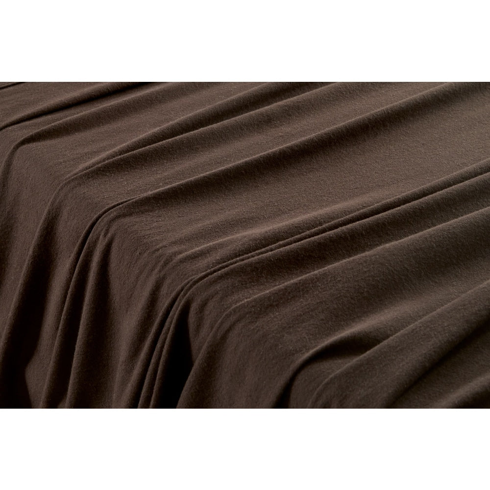 150GSM Soft Cotton Flannel Bed Sheet Set - King Size, Chocolate Brown - Cozy & Breathable for Winter Nights