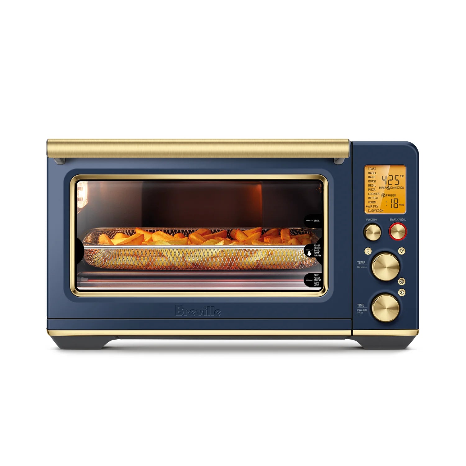 Breville Smart Oven Air Fryer Pro - 1800W Countertop Convection Toaster Oven with Air Fry, Roast, Bake & Broil Functions | Damson Blue Brass (BOV860DBB) | Perfect for Small Kitchens, Dorms & RV Cooking