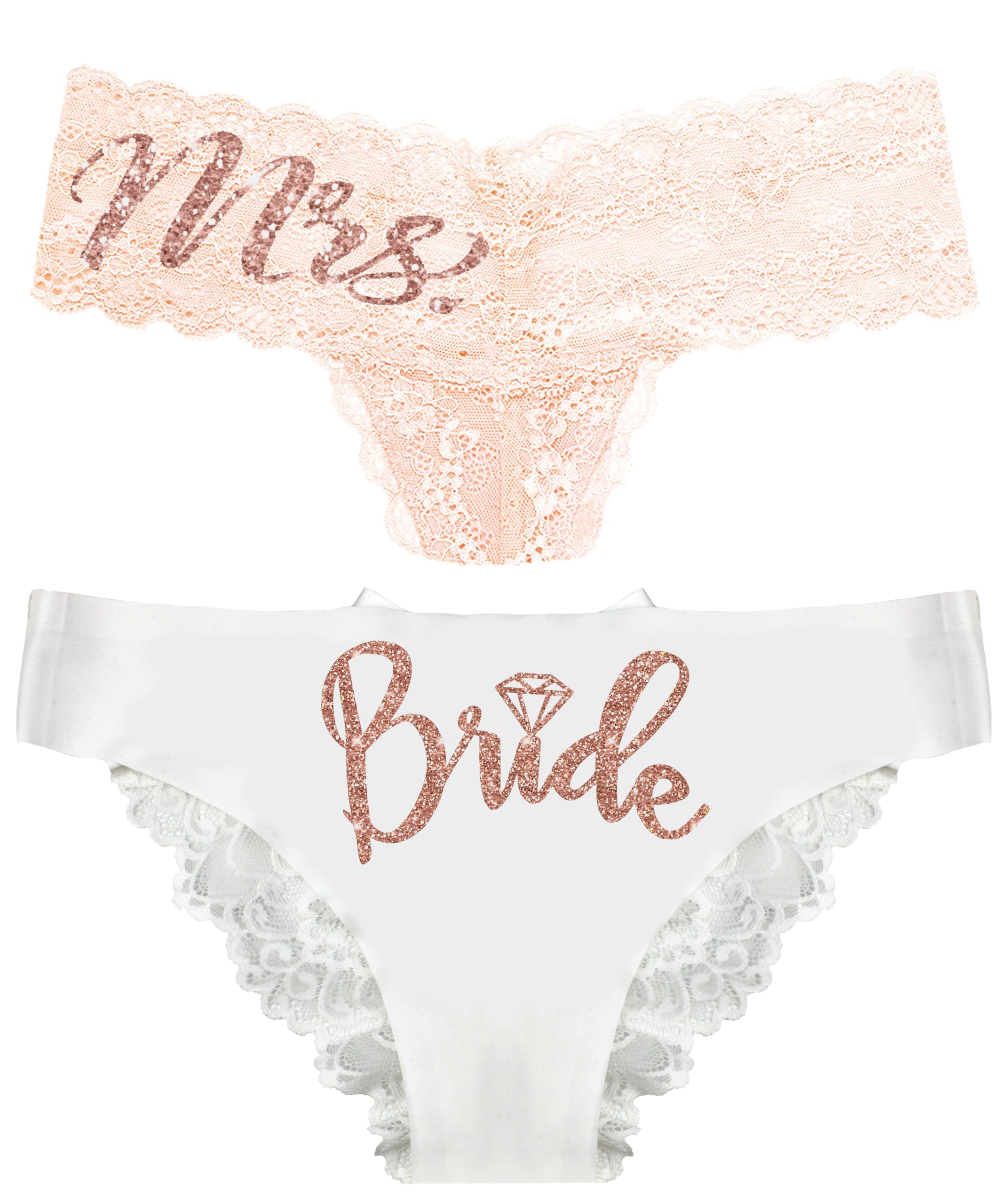 Sparkling Rhinestone Bridal Panties - Sexy Mrs Est 2025 Bachelorette Party Lingerie - Honeymoon & Wedding Night Gifts for Bride - Perfect for Bridal Showers, Bachelorette Parties and Romantic Getaways