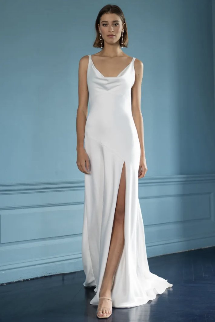 Jenny Yoo Mae Gown - Elegant A-Line Wedding Dress with Lace Details | Perfect for Bridal, Formal Events & Special Occasions