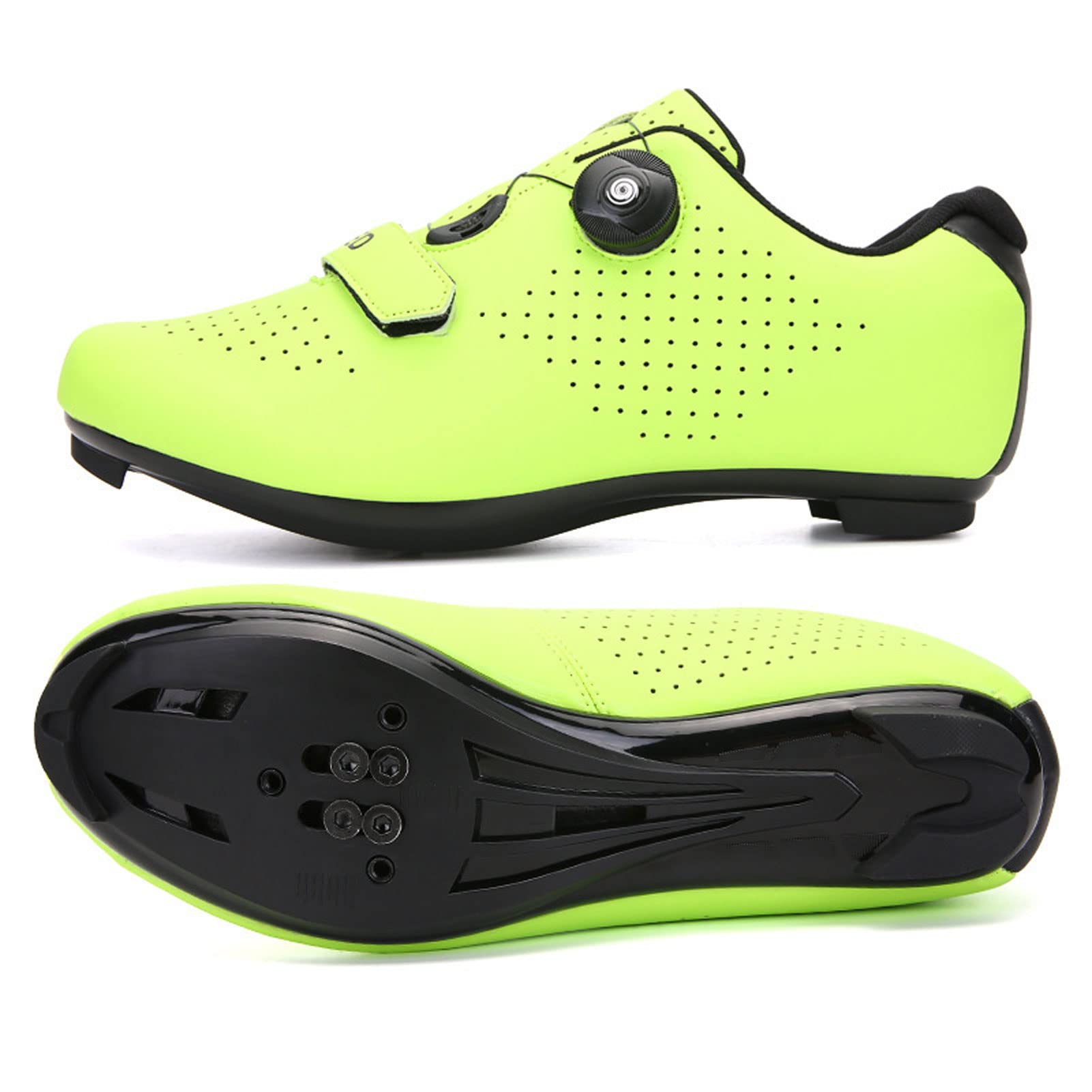 ZXXY Professional Road Cycling Shoes with Lock for Outdoor Racing & Training - Lightweight Self-Locking Bike Sneakers for Men & Women - Size 39 Green - Perfect for Competitive Cycling, Triathlons & Long-Distance Rides