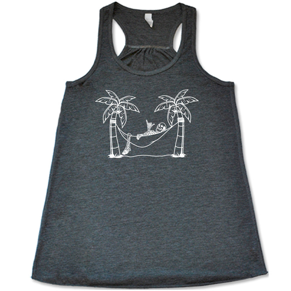 Skeleton Print Relaxing Hammock Shirt - Perfect for Lounging, Camping, and Outdoor Adventures